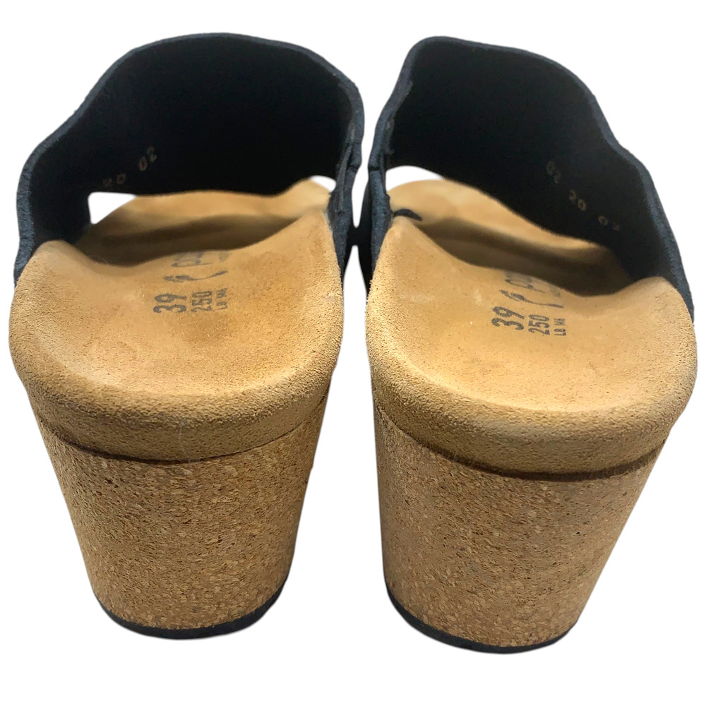 Papillio by Birkenstock Namica Wedge Slide Sandals Sz 39 US 8-8.5 Black Leather - Picture 7 of 9